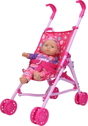 Sportieve poppenwagen met pop
