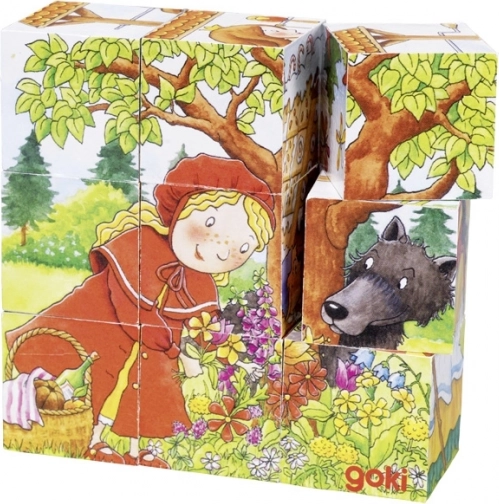 Goki houten blokjes met sprookjes, 9 stuks