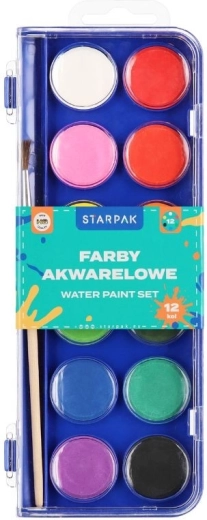 Aquarelverf 12 kleuren met penseel