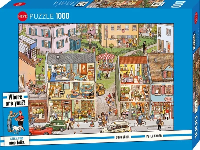 HEYE-puzzel Seek & Find: Stadshuizen 1000 stukjes