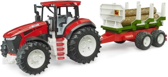 Bruder ROADMAX-tractor met houtaanhanger en boomstammen