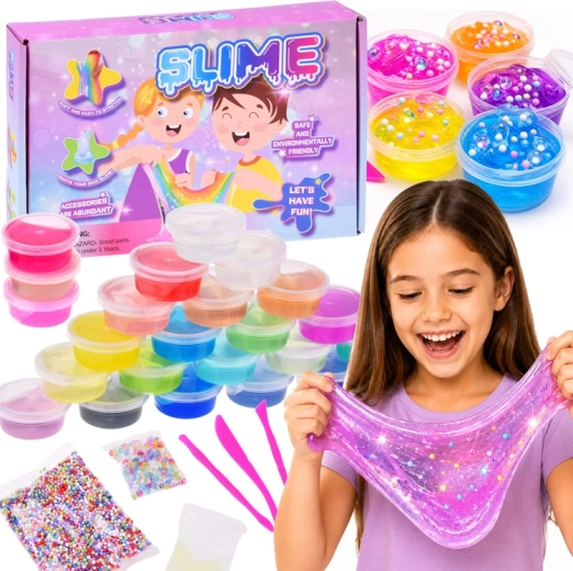 Set om slijm (slime) te maken – 24 kleuren en accessoires