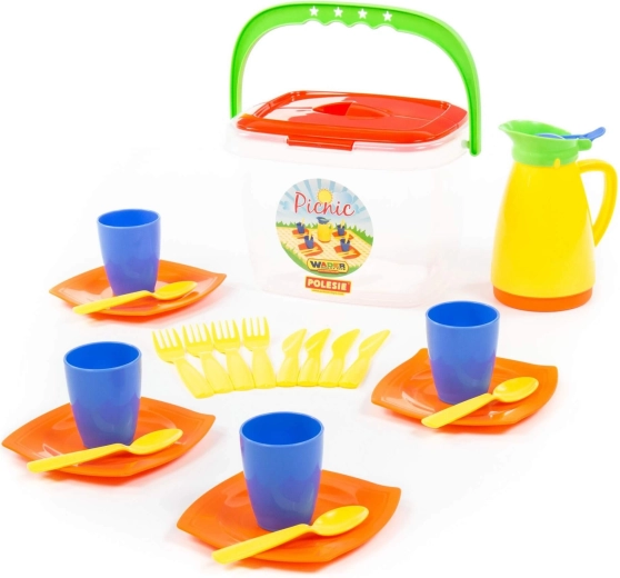 Picknickset voor kinderen in een emmer