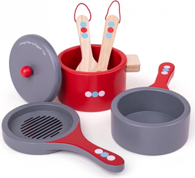 Bigjigs Toys Houten Serviesset met Stippen