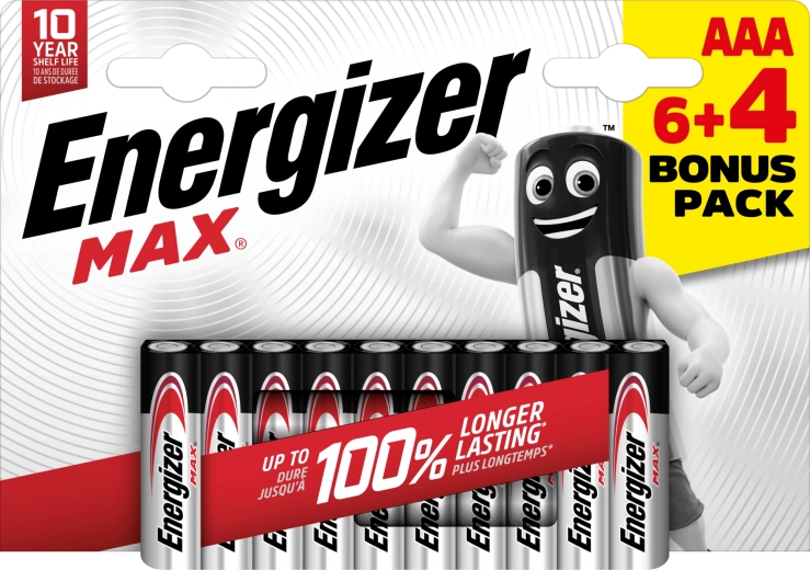 Energizer Max AAA alkaline batterijen 10 stuks