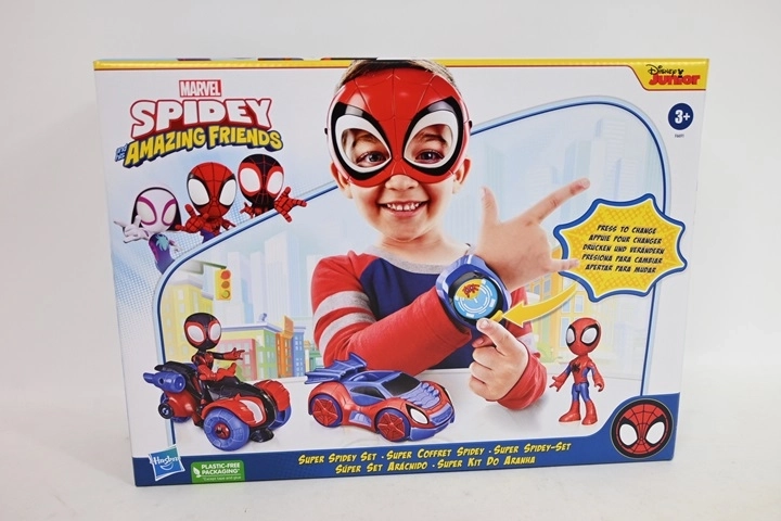 Spidey en zijn geweldige vrienden – set met 2 voertuigen en 2 figuren met masker en polsband