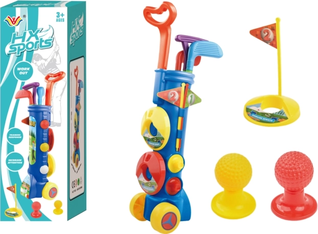 Kinderset voor MINI GOLF met karretje en accessoires