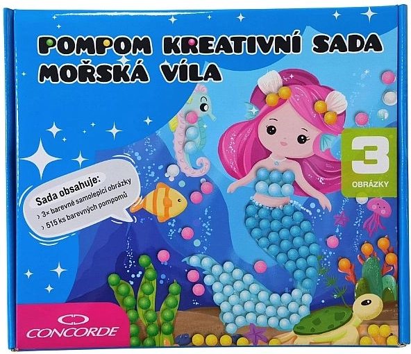 Creatieve set met pompons Zeemeermin CONCORDE