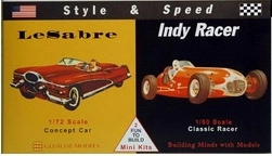 Plastic automodelbouwkit Style & Speed Le Sabre "Concept Car" en Indy Racer (Glencoe Models)