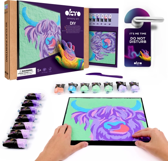 Okto Iers rund – creatieve set schilderen met klei op nummer 29 × 29 cm