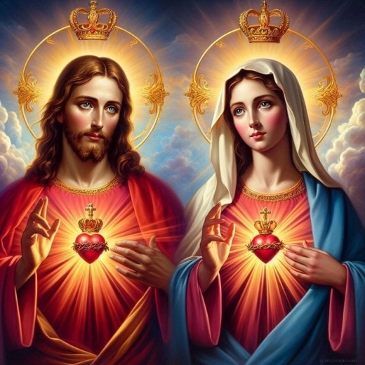 Norimpex Schilderen op nummer Jezus en Maria – hart in de kroon 40 × 50 cm
