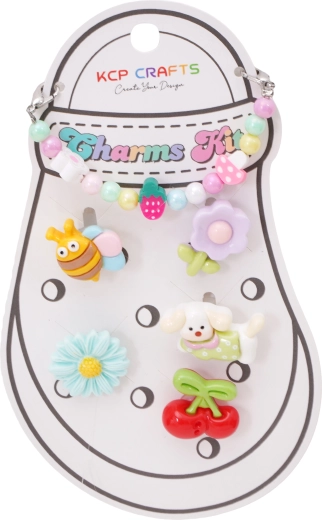 Set sieraccessoires voor slippers – bijtje, kersen en speelse kraaltjes