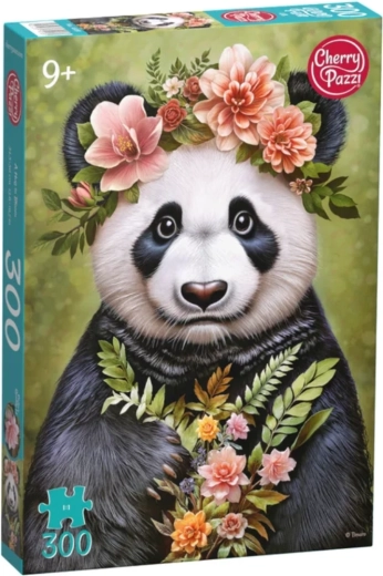 Cherry Pazzi-puzzel Panda met bloemen, 300 stukjes