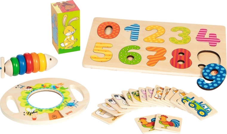 Cadeaubox met 5 speeltjes voor kinderen vanaf 2 jaar