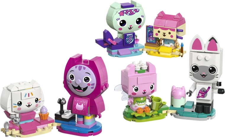 Zes personages uit Gabby