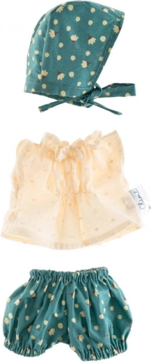 Poppenkledingset met muts 32 cm crèmekleurige erwt