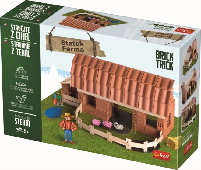 Trefl Brick Trick boerderij XL – bouwset van echte bakstenen