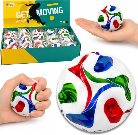 Schuim antistressbal met noppen, voetbalmotief 7 cm - 1 stuk