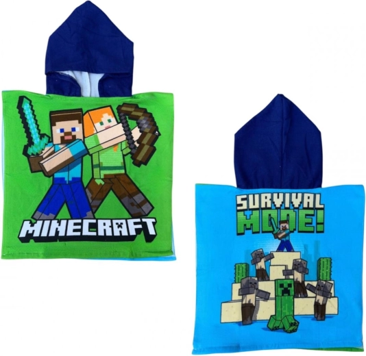 Poncho met capuchon Minecraft 50 × 110 cm - 1 stuk