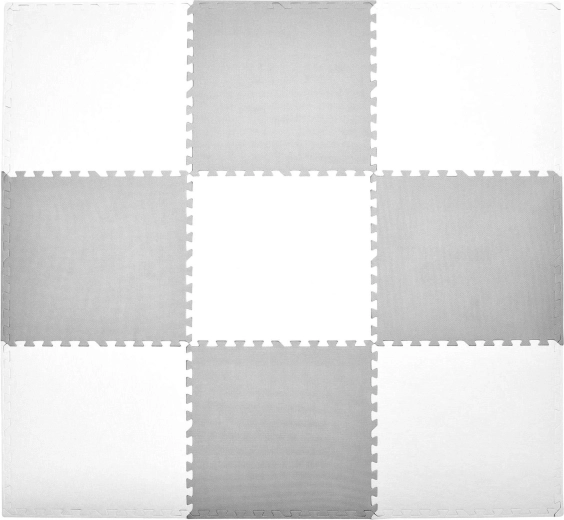 Humbi schuim puzzelmat XXL wit en grijs 180 × 180 cm