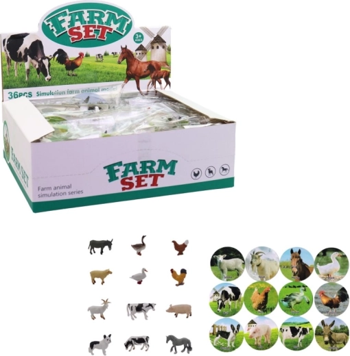 Boerderijdieren – set van 36 figuren in displaybox