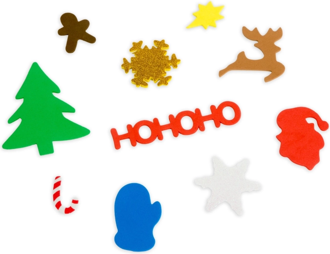 Set creatieve kerstschuimstickers, 50 stuks