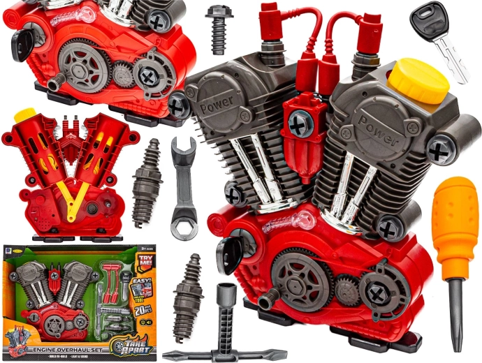 Demonteerbare motor – set voor de kleine monteur met geluid en licht (afgeprijsd wegens defect)