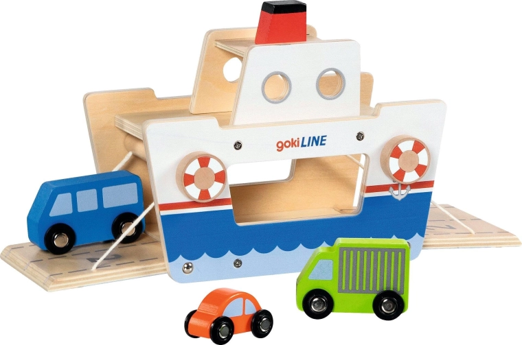 Goki gokiLine autoveerboot met laadkleppen en 3 voertuigen