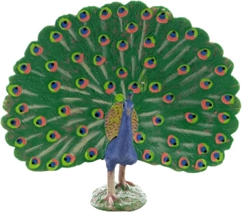 Kunststof pauwfigurine 11 × 11 × 5 cm