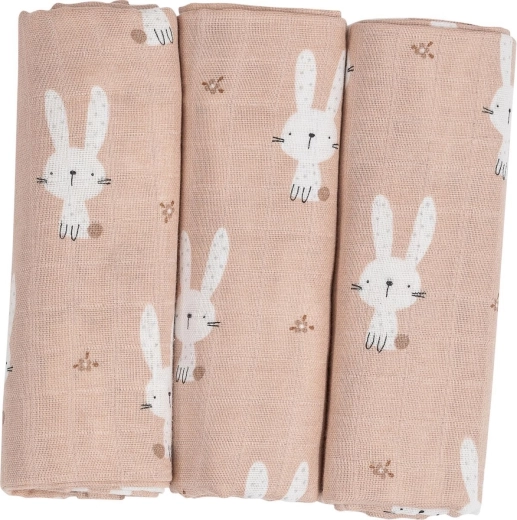 FreeON Bubaba stoffen luiers beige bunnys - 3 stuks