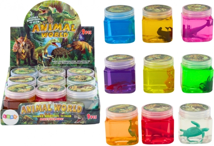 Glutek Slime met dierenfiguurtjes 150 g in verschillende kleuren
