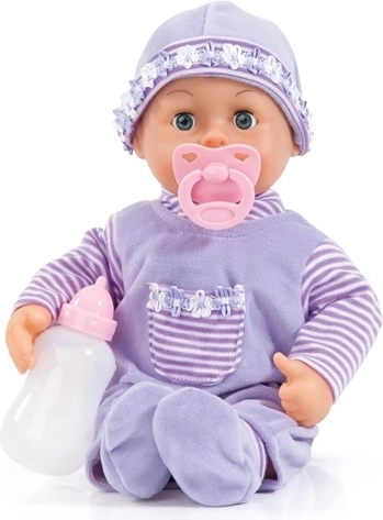 Interactieve babypop Bayer Design First Words paars 38 cm