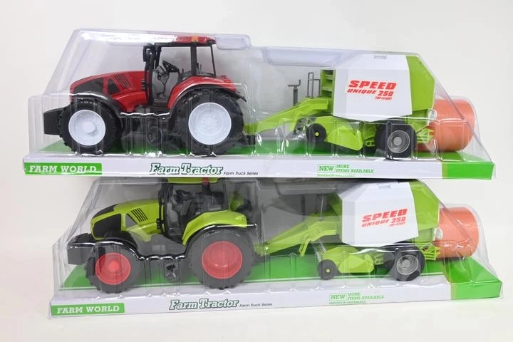 Grote tractor met balenpers
