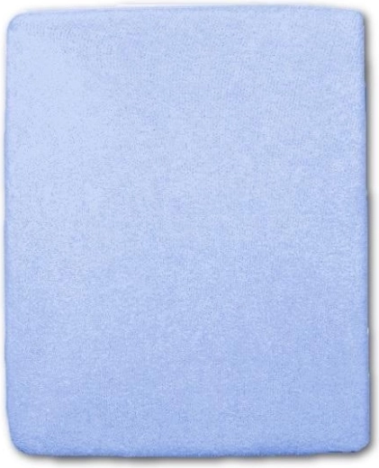 Blauw badstof hoeslaken voor ledikant