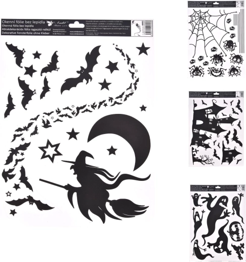 Decoratieve raamfolie Halloween 30 × 42 cm (mix van 4 motieven)