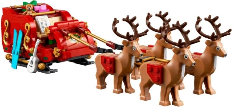 Gedetailleerde rode slee met gouden accenten