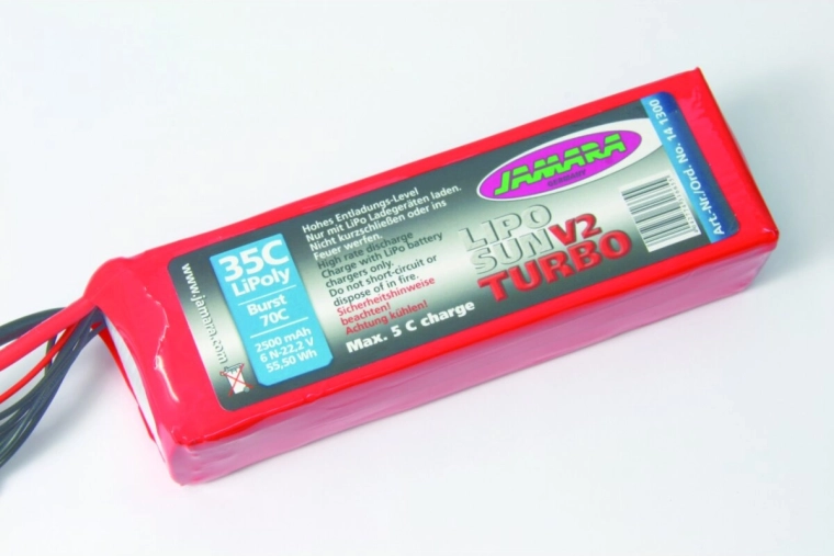 LipoSun V2 Turbo LiPo-accu 22,2 V 2500 mAh 35C/70C met GPR 6N-balancerconnector