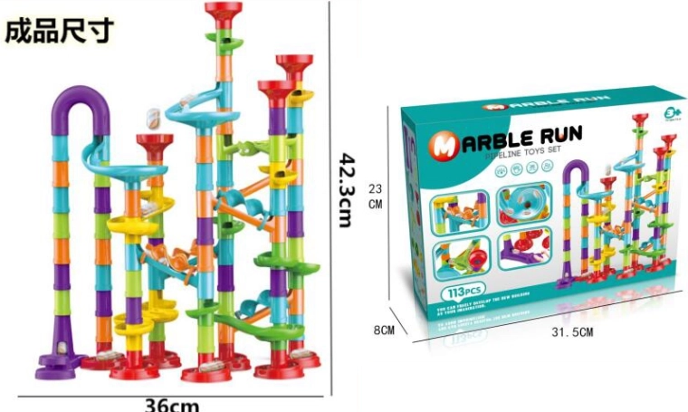 knikkerbaan – bouwset 113 onderdelen