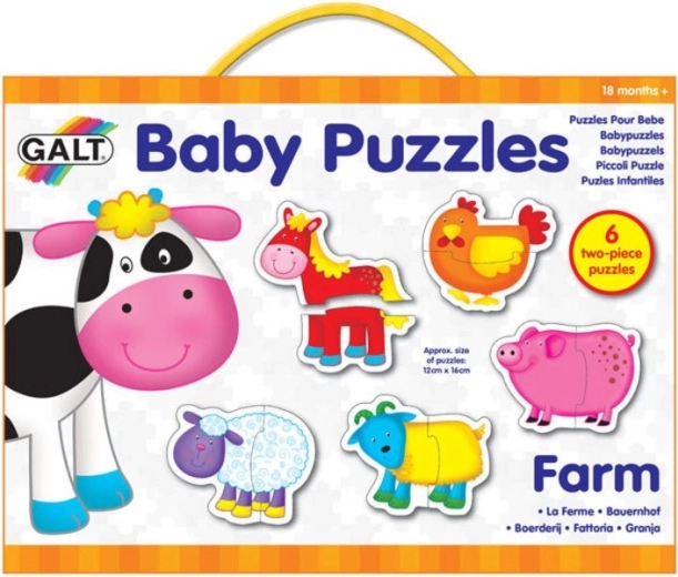 GALT babypuzzel boerderij 6×2 stukjes