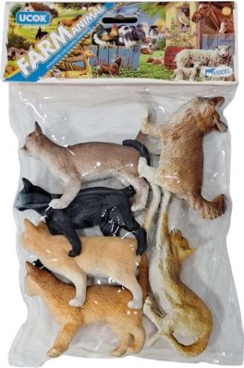 Katten in een zak – set realistische kattenfiguurtjes
