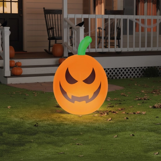 Opblaasbare Halloween-pompoen met RGB-ledverlichting, 40 cm
