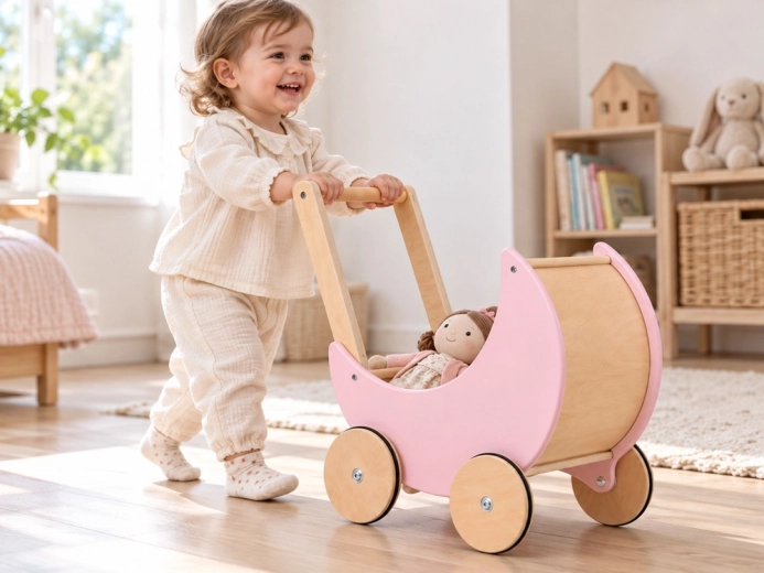 Poppenwagen en loopwagen in één