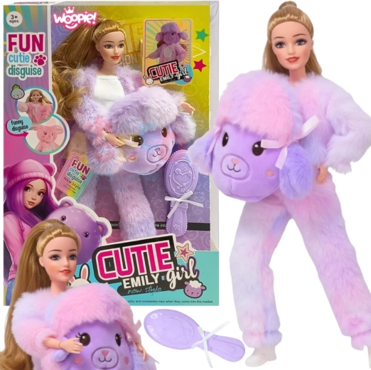 Woopie Royal pop Emi in een paarse schaapjesoutfit