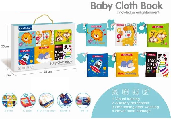 stoffen boekjes voor kinderen met dieren en bijtring