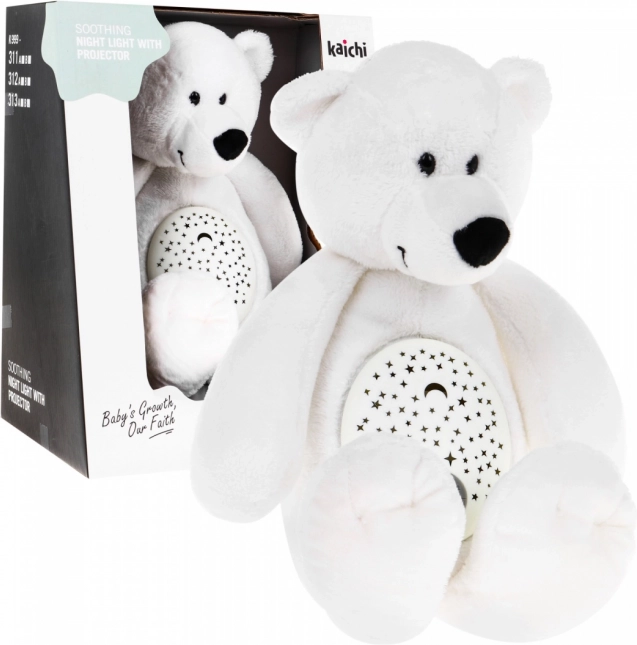 Kalmerende pluchen knuffelbeer 3-in-1 met projector en melodieën, 6 m+