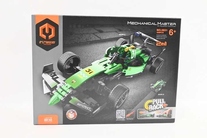 IM.Master f1 groen 2-in-1 pull-back bouwauto - 1 stuk