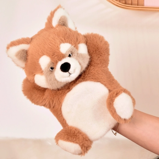 Histoire d’Ours pluchen handpop Panda rood 24 cm
