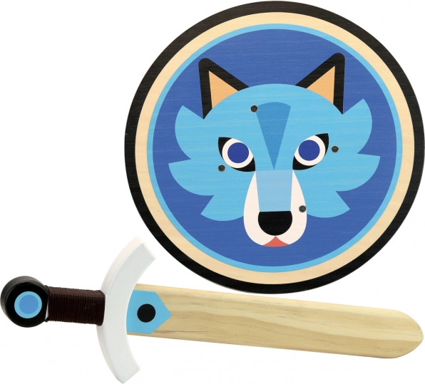 Houten schild en zwaard Wolf – VILAC