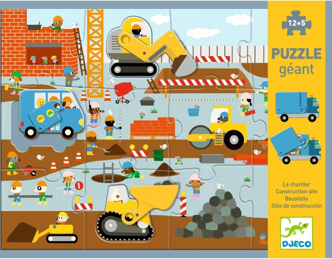 Djeco interactieve puzzel bouwplaats 12 stukjes