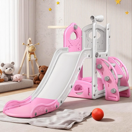 Vrijstaande kinderglijbaan met ladder voor binnenshuis